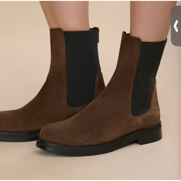 New Jenni Kayne Suede Alden Boot Brown Black Ankle Boots & Booties 39/9 - Picture 4 of 5